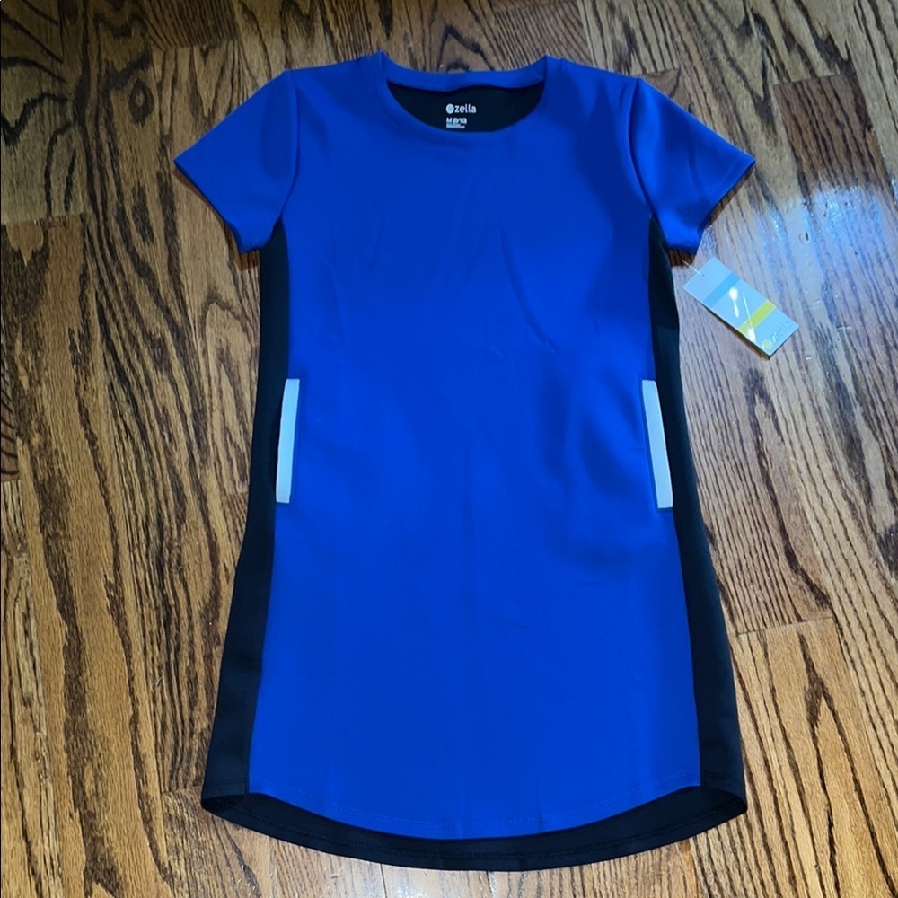 Zella girls royal blue, black and white color block dress sizes medium & large